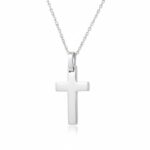 Σταυρός ατσάλινος ασημί με αλυσίδα