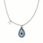 Κολιέ μάτι δάκρυ ασημί - Image 2