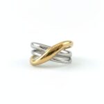 Δαχτυλίδι τρίβερο ενωμένο δίχρωμο