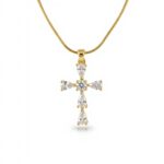 Κολιέ σταυρός με κρύσταλλα χρυσό