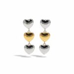 Σκουλαρίκια καρδιές δίχρωμα