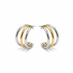 Σκουλαρίκια τριπλόκρικο δίχρωμα