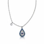 Κολιέ μάτι δάκρυ ασημί