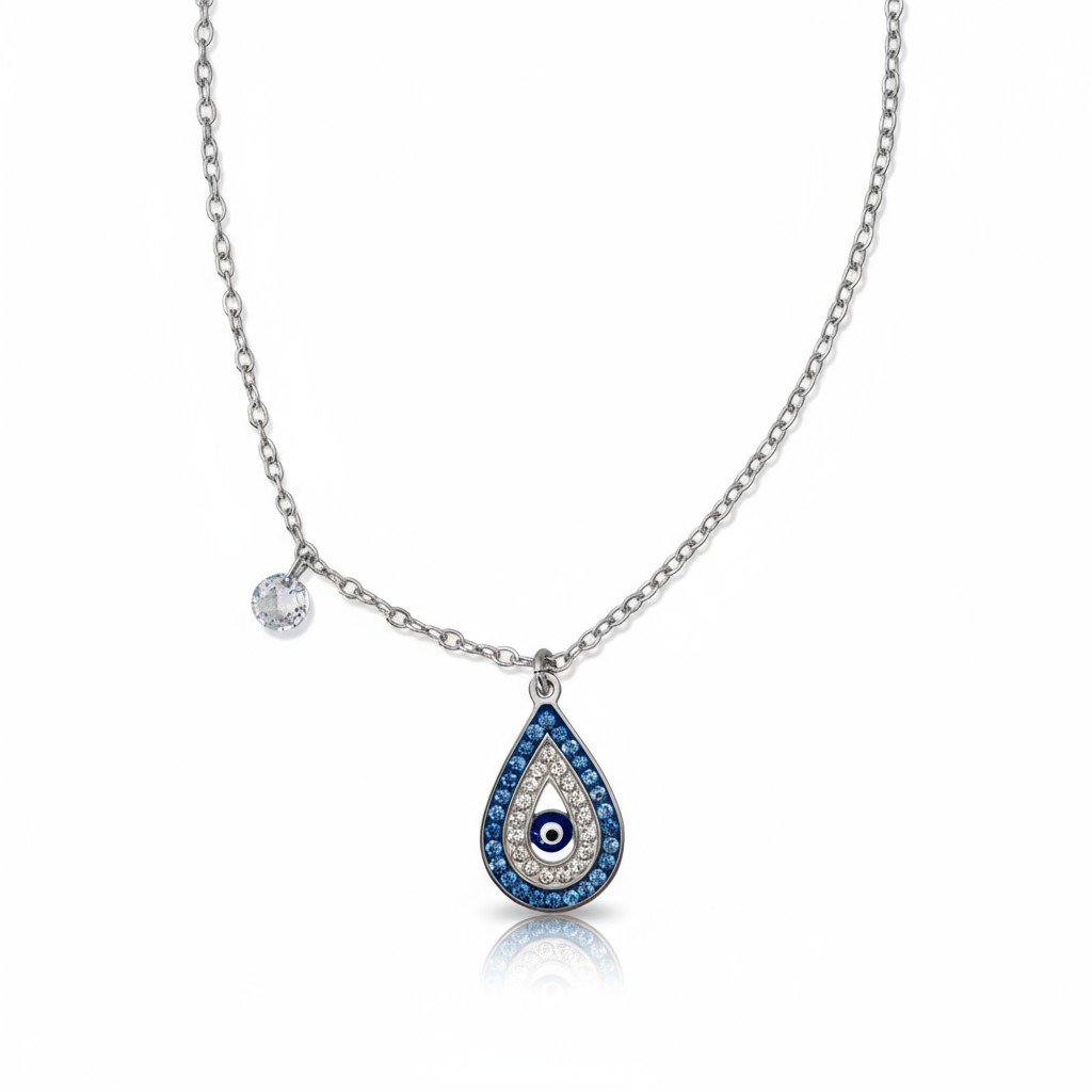 pro-shot-61d1991b-3ee8-48c2-8859-a98a68a2c35c Κολιέ μάτι δάκρυ ασημί - Image 1