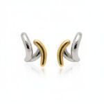 Σκουλαρίκια σταυρωτά δίχρωμα