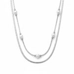 Κολιέ διπλό φίδι με πέρλες