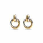 Σκουλαρίκια διπλόκρικα δίχρωμα - Image 2