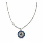 Κολίε μάτι στρογγυλό ασημί